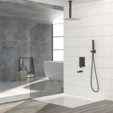 Shower System with Waterfall Tub Spout,16 Inch Ceiling Mount Square Shower System with Rough-in W124381949