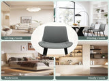 Light Grey & Dark Grey PU Leather Dining Chair with Metal Legs, Modern Upholstered Chair Set of 2 T3967P421214