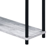 Antique White and Black Office Desk with Bookshelf B062P184525