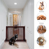 Wooden Pet Gate 3 Panels,Freestanding Length Adjustable 02256176