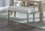 1pc Contemporary Upholstered Dining Bench Beige Gray Finish Dining Room Living Room Wooden Furniture B011P198368