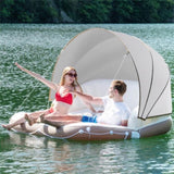 ZUN inflatable pool Floating lounge Swimming raft with parasol 62866070