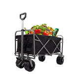 ZUN Outdoor Garden Park Utility kids wagon portable beach trolley cart camping foldable with big wheels W321P206632