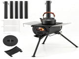 Portable Foldable Wood Burning Tent with 5 Sections Chimney, Heavy Duty Carbon Steel Camping 76927627