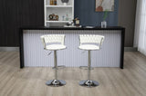 ZUN COOLMORE Swivel Bar Stools Set of 2 Adjustable Counter Height Chairs with Footrest for Kitchen, W153991584