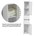 ZUN Wood Plastic Board Corner Cabinet Bathroom Storage Shelf Rack - Stylish Room Organizer 79821029