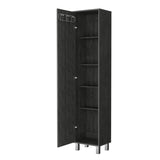 ZUN Lawen Tall Storage Cabinet, Single Door, 3 Broom Hangers B128P176120