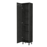 Lawen Tall Storage Cabinet, Single Door, 3 Broom Hangers B128P176121