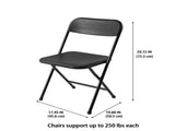 6 Pack Resin Folding Chair, Black 27298426