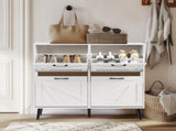 Barn door with 4 flip-down drawers, black metal single-sided handle melamine particleboard black 26867923