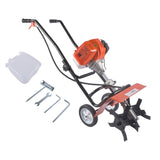 52CC 2-Stroke Gas Powered Tiller Cultivator, Handheld Rototiller for Lawn, Garden and Soil 97494598