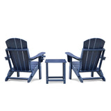 ZUN Folding Outdoor Adirondack Chair Set of 2 and Table Set,HDPE All-weather Folding Fire Pit Chair, W2749P185880