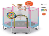 3-in-1 Kids Trampoline 60" with Basketball Hoop & Dartboard, Gap-Free Jumping Mat Toddler Trampoline 38668016