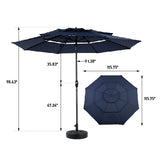 14.8 Ft Double Sided Outdoor Umbrella Rectangular Large with Crank W640P234558