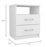 Brookeline 2-Drawer 1-Shelf Rectangle Nightstand White B06280585