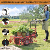 Wheelbarrow Utility Cart Electric Powered Cart 48V28Ah 500W Capacity 500lbs Material Hauler ET301713RDF