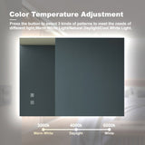 36X28 inch Bathroom Led Classy Vanity Mirror with High Lumen,Dimmable Touch,Wall Switch Control, W1992P211074