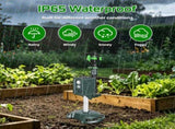 Yard Motion Activated Sprinkler Deterrent, Solar & USB Charging, Wide Coverage PIR Sensor, IP65 06231928