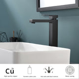 ZUN Matte Black Bathroom Faucet Single Handle Tall Vessel Sink Faucet Vanity Bathroom Faucet Basin Mixer W1932P148110