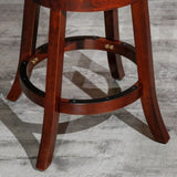 30" Bar Stool, Cherry Finish, Beige Fabric Seat B04660663