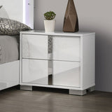 White Color Modern Gorgeous 1pc Bedside Table Bedroom Nightstand Chrome Legs UV Finish B011P317868