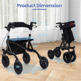 Outdoor Rolling Rollator Walker 9.5" All-Terrain Wheels, 6-Level Adjustable , Foldable, 84641640