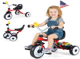 Toddler Tricycle with Rainbow LED Wheels, Foldable 3-in-1 Balance Bike with Carbon Steel Frame, 84993791