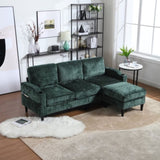 UNITED WE WIN Sofa for three, solid wood frame, Chenille fabric, side pocket, with two cup holders, W1568142741