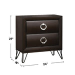 ZUN 2 Drawers Nightstand with Ring Pulls, Dark Merlot B016P256424