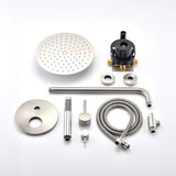 Wall Mounted Round Shower Combo Set with 10" Rain Shower head and Handheld Shower Head Set with W121957635