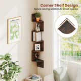 5-layer brown wall mounted corner stand/bookshelf 94784813