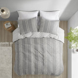 King/Cal King 3 Piece Cotton Jacquard Duvet Cover Set B03596508