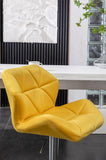 Breni Velvet Diamond Tufted Swivel Adjustable Height Barstool, Set of 2, Yellow T2574P164873