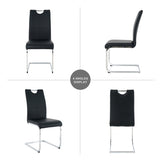 Modern Dining Chairs with Faux Leather Padded Seat Dining Living Room Chairs Upholstered Chair with W210127279