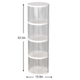 ZUN 360&deg; Rotating Bookshelf, Small Corner Bookcase with Small Footprint, 4 Tier Floor Standing 87367203