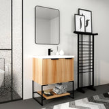 ZUN 30 Inch Freestanding Bathroom Vanity With Resin Basin,30x18, W999P181591