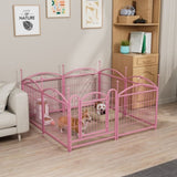 Dog Playpen Indoor 24 inch 8 Panels Metal Dog Pen Pet Dog Fence Outdoor Exercise Pen with Doors, W368P233998