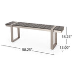 ZUN Dining Bench, Silver + Gray 70498.00PGRY