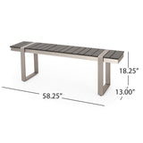 ZUN Dining Bench, Silver + Gray 70498.00PGRY