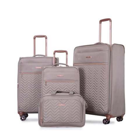 ZUN 4-Piece Set ,Softshell Suitcase Spinner Wheels Terylene Sets Carry On Suitcase W284P154705