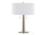 Master 29" Contemporary Metal Table Lamp in Polished Nickel and White Linen Shade from Grandview B202P224105