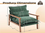 Cloud Shaped Indoor Leisure with Solid Wood Armrest & Solid Wood Frame, Chenille Fabric Accent 12027866
