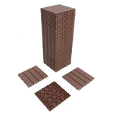 Plastic Interlocking Deck Tiles,44 Pack Patio Deck Tiles,12"x12" Square Waterproof Outdoor All W206P151693