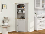 68" Tall Corner Cabinet, Freestanding Corner Storage Cabinet with 1 Door, 1 drawer and a Adjustable W282P442195