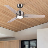 48" Brushed Nickel Lowe Profile Ceiling Fan with Light W1367P247082