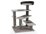 37" tall Cat Stairs with Scratching Mats - 3-Tier Perches, Spring Ball & Dangling Toys for Cats 86592329