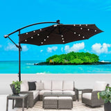 10 ft Outdoor Patio Umbrella Solar Powered LED Lighted Sun Shade Market Waterproof 8 Ribs Umbrella W65627957
