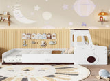 Twin Size Floor Bed with Interesting Car-shape Design, Kids Car Floor Bed with Storage Drawers, W1580P396323