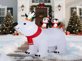 5FT Lighted Christmas Inflatable Decoration, Inflatable Polar Bear and Penguis, Funny Blow Up Yard 00445988