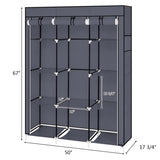 ZUN 67" Portable Closet Organizer Wardrobe Storage Organizer with 10 Shelves Quick and Easy to Assemble 09015276